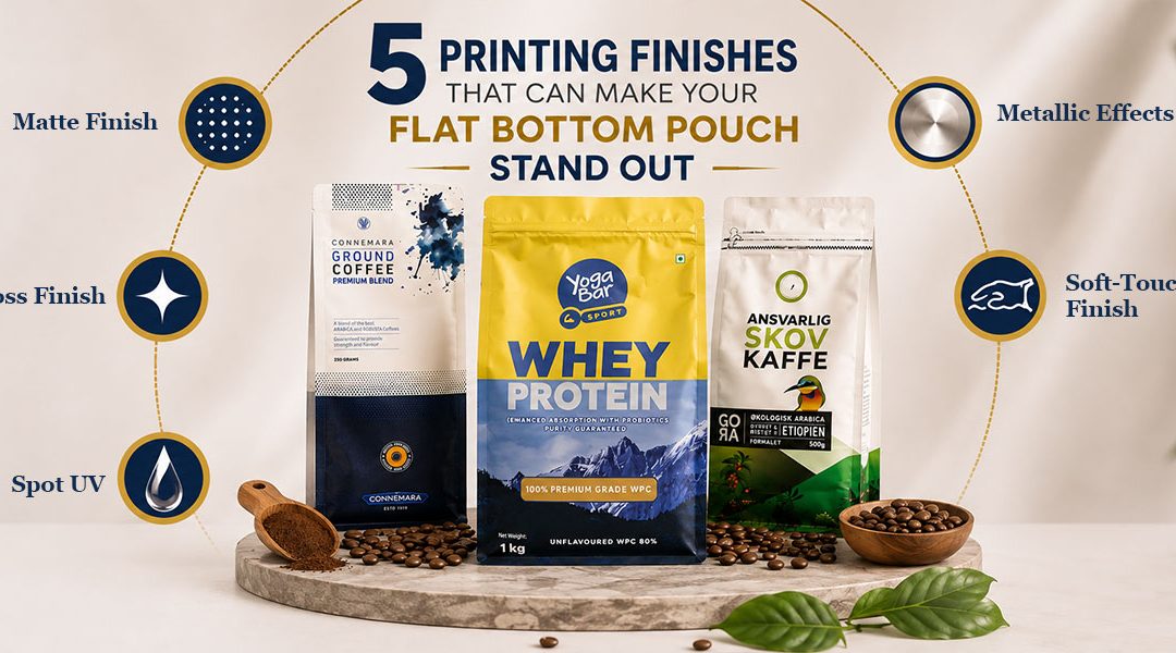 5 Printing Finishes That Can Make Your Flat Bottom Pouch Stand Out
